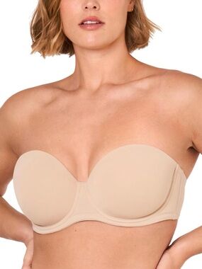 DELIMIRA Contour Underwire Full Coverage Strapless Bra - 34F 34 DDD - Beige